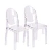 2xhome - Set Of Two (2) - Clear - Large Size - Modern Ghost Side Chair Ghost Chair Clear Victoria Chairs Dining Room Chair - Accent Seat - Lounge No Arms Armless Arm Less Chairs -Amazon Store 31vFLibcGXL