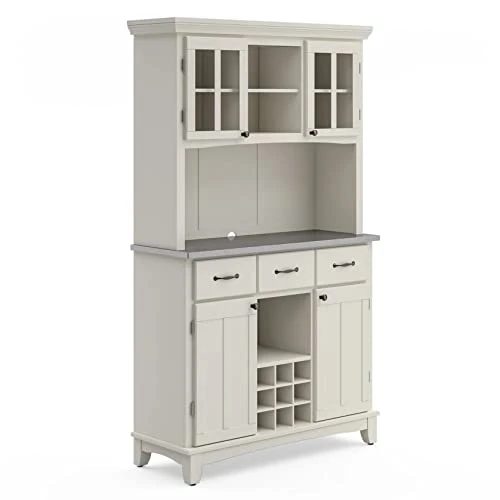 Homestyles Sideboards-buffets-credenzas, Server With Hutch, Off White 3 Homestyles Sideboards-buffets-credenzas, Server With Hutch, Off White