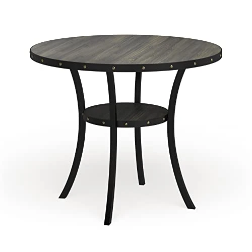 Roundhill Furniture Biony Collection Counter Height Dining Table, Round 5 Roundhill Furniture Biony Collection Counter Height Dining Table, Round - Image 3