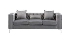 Lilola Home Lorreto Gray Velvet Sofa 18 Lilola Home Lorreto Gray Velvet Sofa -Amazon Store 31vZJx7CRoL