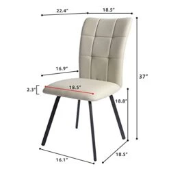 HIPIHOM Dining Chairs Set Of 4,Modern Kitchen Dining Room Chairs,Upholstered Dining Accent Side Chairs In Faux Leather Cushion Seat And Sturdy Metal Legs,Beige 13 HIPIHOM Dining Chairs Set Of 4,Modern Kitchen Dining Room Chairs,Upholstered Dining Accent Side Chairs In Faux Leather Cushion Seat And Sturdy Metal Legs,Beige -Amazon Store 31vceyKWx0L