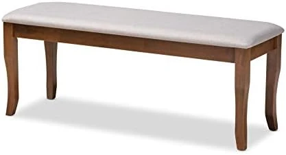 Baxton Studio Cornelie Modern And Contemporary Transitional Grey Fabric Upholstered And Walnut Brown Finished Wood Dining Bench 7 Baxton Studio Cornelie Modern And Contemporary Transitional Grey Fabric Upholstered And Walnut Brown Finished Wood Dining Bench - Image 5