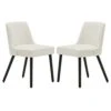 MINCETA Dining Chair,Morden Wood Leg Upholstered Kitchen Chair Set Of 2,PU In Cream White -Amazon Store 31vr5gI1z8L