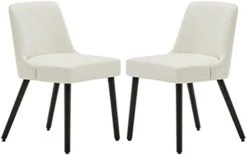 MINCETA Dining Chair,Morden Wood Leg Upholstered Kitchen Chair Set Of 2,PU In Cream White -Amazon Store 31vr5gI1z8L. AC