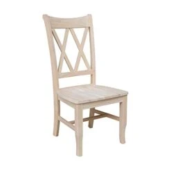 International Concepts Set Of Two Double X-Back Dining Chair, 19.9"W X 22"D X 41.3"H, Wood Unfinished -Amazon Store 31w5Y9NkqIL