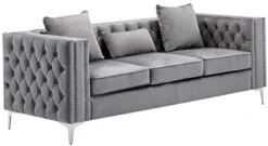 Lilola Home Lorreto Gray Velvet Sofa 23 Lilola Home Lorreto Gray Velvet Sofa -Amazon Store 31w7YM9iSFL. AC