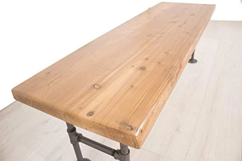 Pipe And Cedar Wood Mudroom And Entryway Storage Bench, Solid Cedar Wood With Pipe Base By William Roberts Vintage 4 Pipe And Cedar Wood Mudroom And Entryway Storage Bench, Solid Cedar Wood With Pipe Base By William Roberts Vintage - Image 2