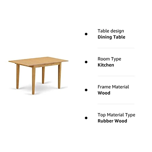 East West Furniture VAC-Oak-C Dining Chairs, Upholstered Seat & Modern NFT T Dining Room Table Rectangular Tabletop And 53.5 X 31.5 X 29-Oak Finish 7 East West Furniture VAC-Oak-C Dining Chairs, Upholstered Seat & Modern NFT T Dining Room Table Rectangular Tabletop And 53.5 X 31.5 X 29-Oak Finish - Image 5