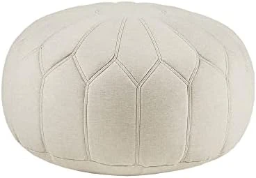 Madison Park Kelsey Round Floor Pillow Pouf Large-Soft Fabric, Polystyrene Beads Fill Ottoman Foot Stool-1 Piece Mid-Century Modern Floral Design Oversized Beanbag, Blue 9 Madison Park Kelsey Round Floor Pillow Pouf Large-Soft Fabric, Polystyrene Beads Fill Ottoman Foot Stool-1 Piece Mid-Century Modern Floral Design Oversized Beanbag, Blue - Image 7