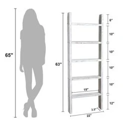 Natsukage Blanket Ladder Rustic Wooden Ladder Farmhouse Blanket Ladder Decorative Ladder Shelf For Living Room Bathroom Bedroom Wall Leaning Ladder Shelf Stand (63" X 22", Whitewashed) -Amazon Store 31wSHDP7ODL