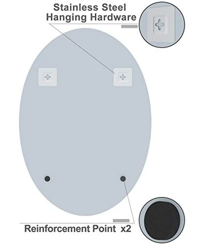 USHOWER 20"x28" Frameless Oval Wall Mirror For Bathroom/Vanity, Beveled Edge, Simple & Elegant Look 6 USHOWER 20"x28" Frameless Oval Wall Mirror For Bathroom/Vanity, Beveled Edge, Simple & Elegant Look - Image 4