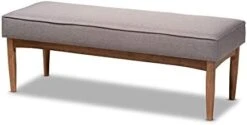 Baxton Studio Arvid Mid-Century Modern Gray Fabric Upholstered Wood Dining Bench -Amazon Store 31waBj2NDiL. AC