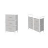 AZL1 Life Concept 3 Drawers Fabric Dresser Storage Tower, Light Grey & Storage Dresser Furniture Unit - Large Standing Organizer Chest, Light Grey