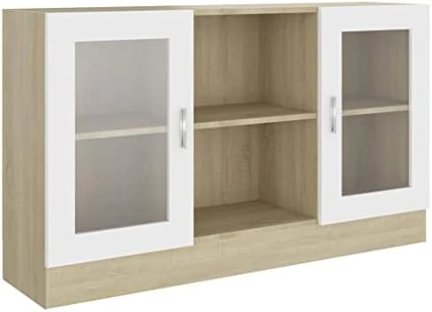 VidaXL Sideboard Vitrine Coffee Bar Cabinet With Open Compartment Sideboard Buffet Cabinet With Storage For Living Room Sonoma Oak Engineered Wood 9 VidaXL Sideboard Vitrine Coffee Bar Cabinet With Open Compartment Sideboard Buffet Cabinet With Storage For Living Room Sonoma Oak Engineered Wood - Image 7