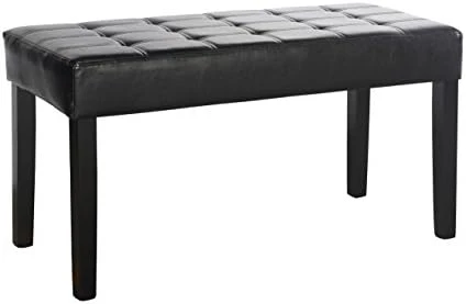 CorLiving California 24 Panel Bench In Black Leatherette, Black 5 CorLiving California 24 Panel Bench In Black Leatherette, Black - Image 3