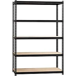 Lorell 2,300 Lb Capacity Riveted Steel Shelving Storage Rack, Black 3 Lorell 2,300 Lb Capacity Riveted Steel Shelving Storage Rack, Black
