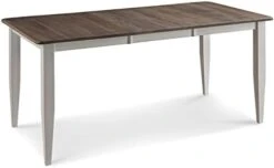 Farmhouse Solid Wood Dining Room Table | Brown And White Rectangle Kitchen Dinner Table With Eased Edge And Distressing, Extendable Table Length | Made In USA | Solid Maple No MDF -Amazon Store 31xJeFPf6RL. AC