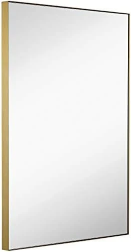 Hamilton Hills 24x36 Inch Black Brushed Metal Framed Vanity Mirrors For Wall | Rectangular Square Corner Glass Panel Wall Mirror | Deep Set Design Bathroom Vanity Mirror Hangs Horizontal Or Vertical 9 Hamilton Hills 24x36 Inch Black Brushed Metal Framed Vanity Mirrors For Wall | Rectangular Square Corner Glass Panel Wall Mirror | Deep Set Design Bathroom Vanity Mirror Hangs Horizontal Or Vertical - Image 7