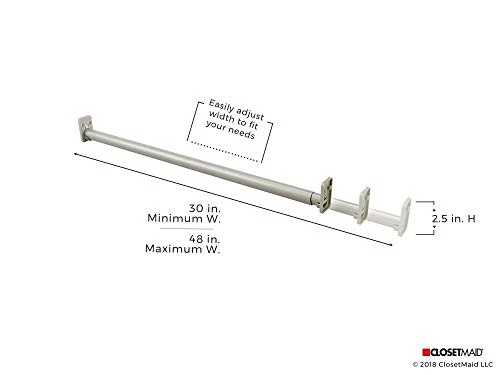 CLOSETMAID 8891 SuiteSymphony Expandable Closet Rod, Satin Nickel 7 CLOSETMAID 8891 SuiteSymphony Expandable Closet Rod, Satin Nickel - Image 5