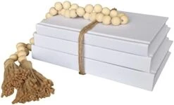 Kigan Home Linen Covered Decorative Books, Set Of 3 (Pearl White) - Fabric Covered Book Set Home Decor For Shelves, Fireplace Mantel, Coffee Table, Console/Bedside Table Or Farmhouse Tiered Tray -Amazon Store 31xj1CKA2oL. AC