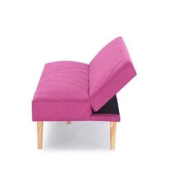 SYING88 Upholstered Modern Convertible Folding Cotton Sofa Bed With Solid Wood Legs Without Armrests For Compact Living Space/Apartment/Dorm/Bedroom (Pink) -Amazon Store 31xkK7jAsZL