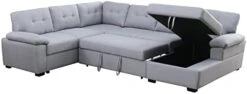 Alexent 5-Seat Modern Fabric Sleeper Sectional Sofa Bed With Pull-Out Bed With Storage Chaise Lounge In Dark Gray Color For Space Saving On Apartment, Living Room, Home Office, Guest Room -Amazon Store 31y4LRrw5L. AC