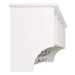 Pemberly Row 60" Wide Entryway Hanging Shelf With Hooks In White -Amazon Store 31y8Sl5wTkL