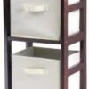 Winsome Wood Capri Wood 4 Section Storage Shelf With 4 Beige Fabric Foldable Baskets -Amazon Store 31yH0YE4 1L. AC