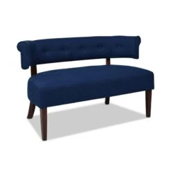 Jennifer Taylor Home Jared Collection Modern Chic Stylish Hand Tufted Armless Settee Bench With Wooden Legs, Dark Midnight Blue -Amazon Store 31yNDMyw4oL
