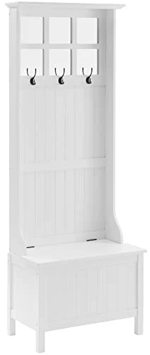 Crosley Furniture Plymouth Hall Tree, White 3 Crosley Furniture Plymouth Hall Tree, White