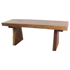 Haussmann® Wood Natural Edge Bench 48 In X 18 X 18 In H KD Walnut Oil -Amazon Store 31ycovoPiuS