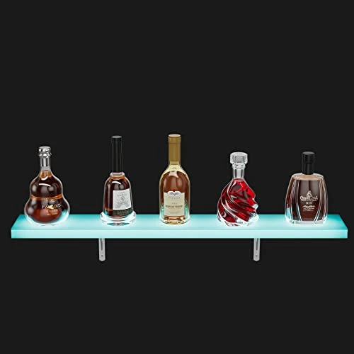 Oarlike LED Liquor Bottle Display Shelf 32 Inch Acrylic Lighted Bar Shelf With RF Remote Controller For Home Commercial Bar Floating Wall Mounted Display Shelves¡ 3 Oarlike LED Liquor Bottle Display Shelf 32 Inch Acrylic Lighted Bar Shelf With RF Remote Controller For Home Commercial Bar Floating Wall Mounted Display Shelves¡