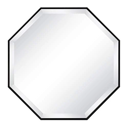 Kate And Laurel Rhodes Modern Octagon Wall Mirror, Black 25x25 Inches 3 Kate And Laurel Rhodes Modern Octagon Wall Mirror, Black 25x25 Inches