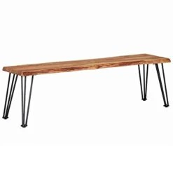 Sherman Bench Natural Acacia And Matte Black
