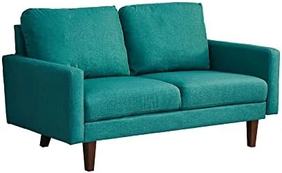 INSTORY Linen Sofa Set Modern Sofa & Loveseat Set 2 Piece Couch Set With Wooden Legs For Living Room, Office, Bedroom - Dark Blue 14 INSTORY Linen Sofa Set Modern Sofa & Loveseat Set 2 Piece Couch Set With Wooden Legs For Living Room, Office, Bedroom - Dark Blue - Image 12