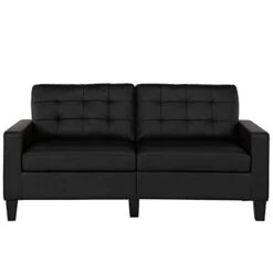 DHP Emily Upholstered Sofa Couch Living Room Furniture, Black -Amazon Store 31yu4HHZ63L