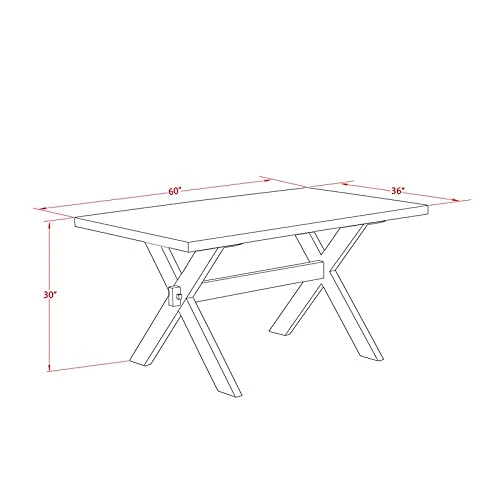 East West Furniture XT076 Wooden Table, Standard Height 6 East West Furniture XT076 Wooden Table, Standard Height - Image 4