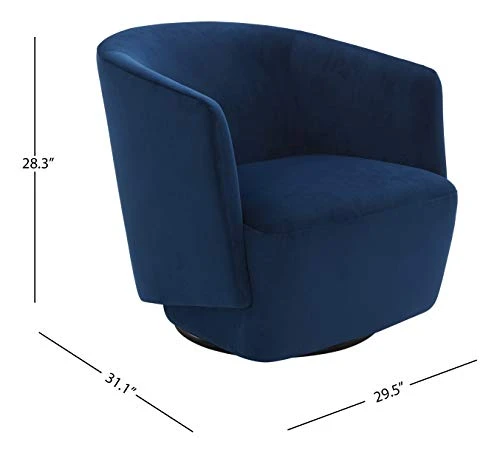 Amazon Brand - Rivet Coen Modern Velvet Upholstered Accent Swivel Chair, 30"W, Ink Blue 5 Amazon Brand - Rivet Coen Modern Velvet Upholstered Accent Swivel Chair, 30"W, Ink Blue - Image 3