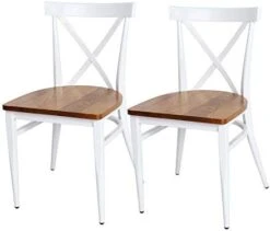 2 Set Dining Side Chairs Solid Wooden Seat And Metal Legs X Back Heavy Duty Kitchen Chairs For Restaurant Cafe Saloon, 450lbs Weight Capacity, Fully Assembled, Ergonomic Design,Black -Amazon Store 31zFol3DxLL. AC