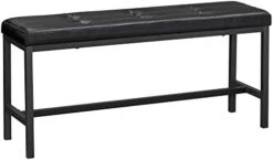 VASAGLE Dining Table Bench With PU Leather Padded Seat, Steel Frame, For Living Room, Hallway, Bedroom, 12.8 X 42.5 X 18.9 Inches, Black -Amazon Store 31zNXJ70NwL. AC