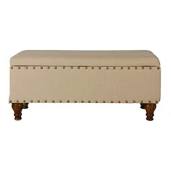 Homepop Home Decor | Upholstered Bench With Nailhead Trim | Large Ottoman With Storage For Living Room & Bedroom | Decorative Home Furniture, Tan Linen 19 Homepop Home Decor | Upholstered Bench With Nailhead Trim | Large Ottoman With Storage For Living Room & Bedroom | Decorative Home Furniture, Tan Linen -Amazon Store 31zSWFp06KL