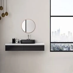 Talos Noble Design Round Mirror With Copper-Coloured Aluminium Frame, Ø 60 Cm -Amazon Store 31zbjva5NlL