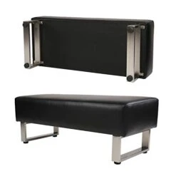 Dporticus Modern PU Leather Dining Room Bench Upholstered Padded Seat,Black -Amazon Store 31zkF798GjL