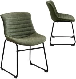 Chairelax Dining Chair Set Of 2, Synthetic Leather Modern Design Bar Chair With Metal Legs For Kitchen Bar Counter Restaurant Dining Room Living Room (Reddish Brown) -Amazon Store 41 4GjmkP8L. AC