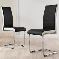 WENYU Dining Room Chairs Set Of 2 – Modern Leather Dining Chair Comfortable Kitchen Chairs With Chrome Legs, Comfy Side Chairs With Soft Padded Cushion Living Room Corner Chairs (Black) -Amazon Store 41 A3yrrRCL. AC