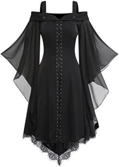 JEGULV Victorian Gothic Dress Women Renaissance Victorian Peasant Festival Fair Cosplay Lace Up Dress Ball Gown Dress -Amazon Store 41 Q7iW4OCL. AC