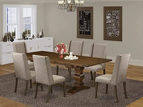 East West Furniture LAFL11-87-16 Dinner Table Set, Large 9 East West Furniture LAFL11-87-16 Dinner Table Set, Large - Image 7