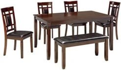 Signature Design By Ashley Coviar 6 Piece Dining Set, Includes Table, 4 Chairs & Bench, Dark Brown -Amazon Store 41 iyQjZXhL. AC