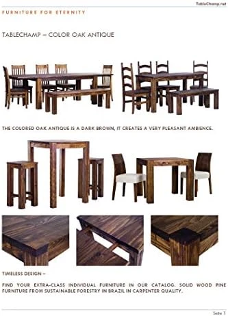 B.R.A.S.I.L.-Möbel TableChamp Dining Table Rio 70.9 X 35.4 Brazil Solid Wood Pine Oiled Farmhouse Extension Extendable Living Room 14 B.R.A.S.I.L.-Möbel TableChamp Dining Table Rio 70.9 X 35.4 Brazil Solid Wood Pine Oiled Farmhouse Extension Extendable Living Room - Image 12