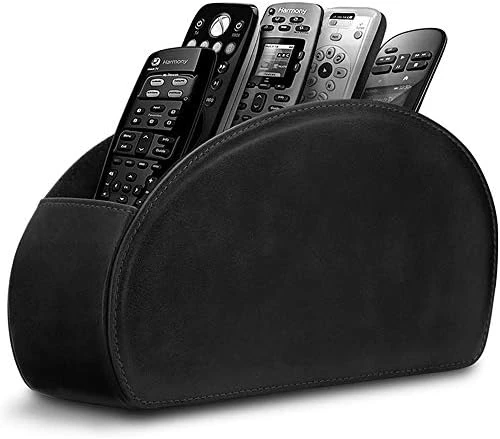 Leather Remote Control Holder With 5 Compartments TV Remote Caddy Storage Box/Tray,Desktop Organizer Store Controller,Glasses,Brush,Media Player,Pen,Space Saver For Bedside Table/Office Desk(Black) 13 Leather Remote Control Holder With 5 Compartments TV Remote Caddy Storage Box/Tray,Desktop Organizer Store Controller,Glasses,Brush,Media Player,Pen,Space Saver For Bedside Table/Office Desk(Black) - Image 11